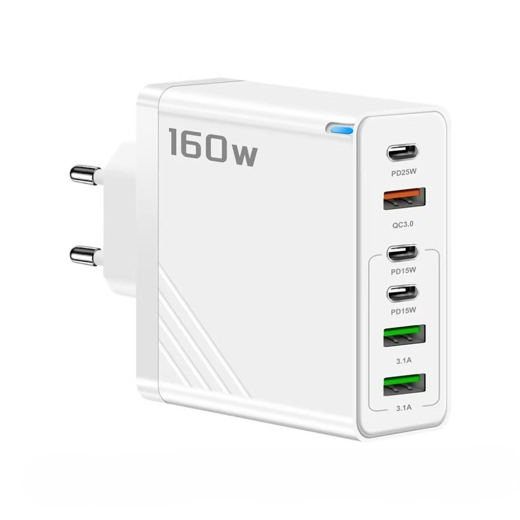 160W Super Fast Multi-Port GaN Charger with 6-in-1 Power Delivery - Image 5