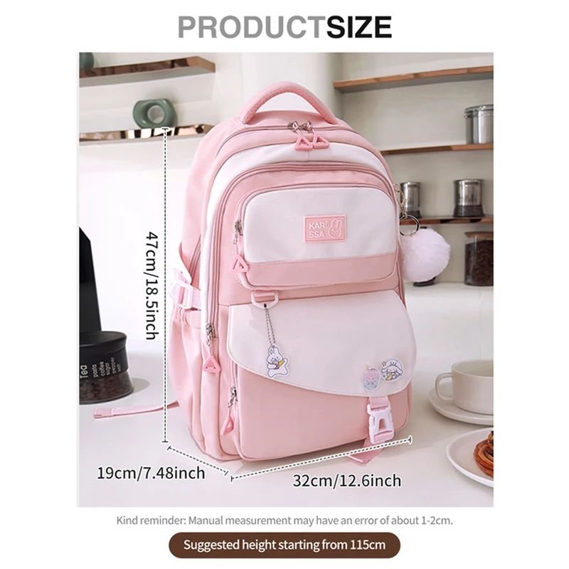 Cute Casual Premium Kids School Backpack (Pink) - Image 2