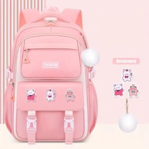 Kids Backpack Children School Bags for Girls Orthopedic Waterproof Primary Schoolbag Book Bag (pink)