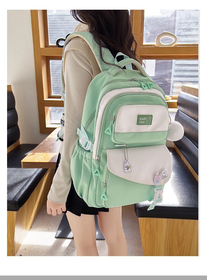 Cute Casual Premium Kids School Backpack (Mint Green) - Image 2